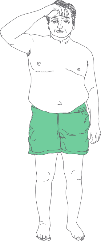 Ilustrácia postavy obézneho muža